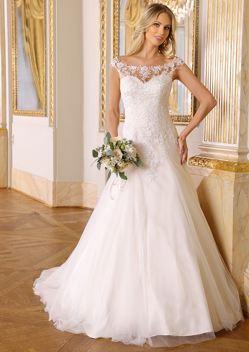 Abito da sposa a trapezio ricamato - 922016